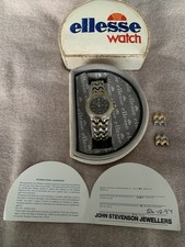 ELLESSE STAINLESS STEEL. /GOLD COLOURED 03-0036 SPORTS WATCH (RARE/VINTAGE) 
