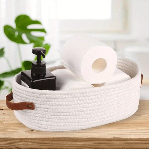 Oval woven bathroom storage - oval,