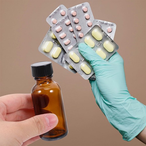 Amber glass medicine bottle - amber,