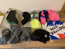 Job Lot Of Adults And Kids Bike Clothing Overshoes Bin Tights Car boot Sale 