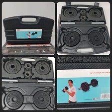 york 4 X 1 kg cast iron weight plates dumbbells  1 x bar  1 Inch hole case vgc