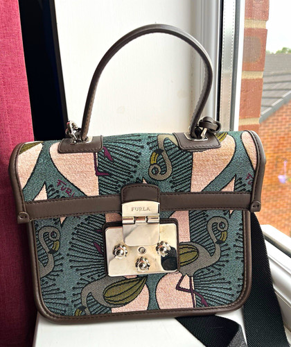 Furla jacquard leather - furla, jacquard/leather