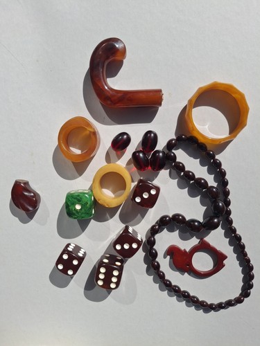 Bakelite lot catalin dice cane - lot,