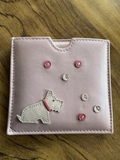 Radley London Pink Card Holder & Compact Mirror, Scottie Dog Logo, VG Condition