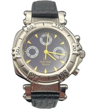 Oskar Emil Sports Wristwatch Black Dial Leather Strap T2750 WJ3