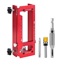 Door Hinge Jig, Aluminum Alloy Door Hinge Template Kit for Router, Adjustable 