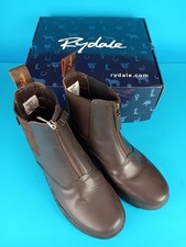 Ladies Leather 'Askwith' Paddock Boots By Rydale Dark Brown UK Size 7 Zipper 