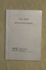 XYZ 2000 Milling Machine Instruction Manual