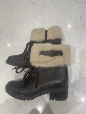 Vanilla Moon brown leather quality ankle boots, sheepskin cuff. Fab condition