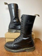 D Martens DM’s 1914 Made In England Black Smooth Leather Boot 14 Eye UK 7 EU 41