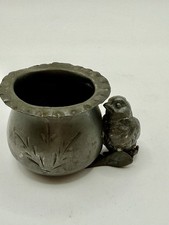 Antique New Amsterdam Silver Co. Figural Bird Toothpick Holder Silverplate 2.5”