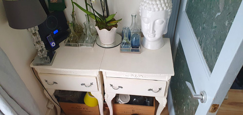 Pair white painted wood - pair,