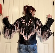 Genuine Leather Pink & Black