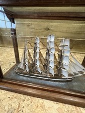 Antique Ship In A Glass Case Sailing 4 Mast Clipper “CULDEE” Scott & Sons 1840s.