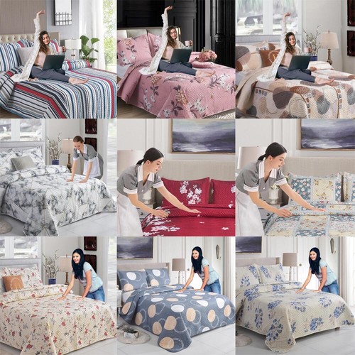 3pcs printed quilted bedspread - 3pcs,