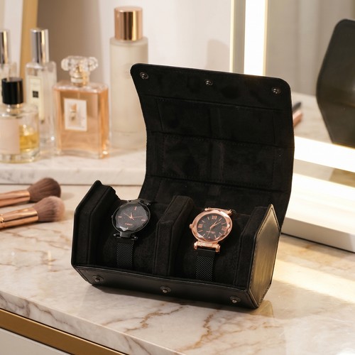Travel leather 2 slot - pu, 1/2
