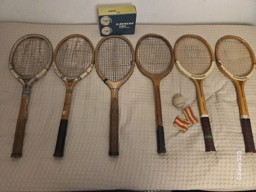 Wooden tennis rackets joblot - wooden,