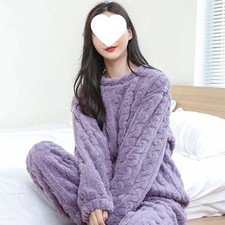 Womens Pyjamas Sets Warm Fleece Loungewear Pjs Winter Fluffy Soft Nightwear UK