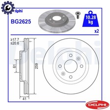 2x BRAKE DISC BG2625 FOR