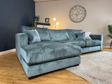 Sofology Majestica Fabric 3 Seater Chaise Plain Lagoon (WA2)