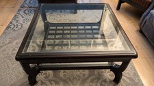 Stunning Large Wooden Coffee Table Center Table Toughened glass wth bottom shelf