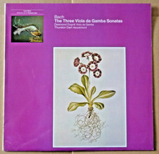 BACH : The Three Viola Da Gamba Sonatas. 1958 L'Oiseau-Lyre Stereo Vinyl LP. Ex.