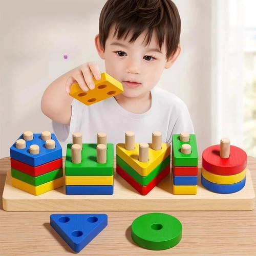 Safe non toxic wooden - wooden, rainbow