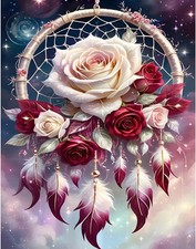 GJSZZO Dream Catcher Counted Cross Stitch Kits for Adults, Flowers X240824-UK 