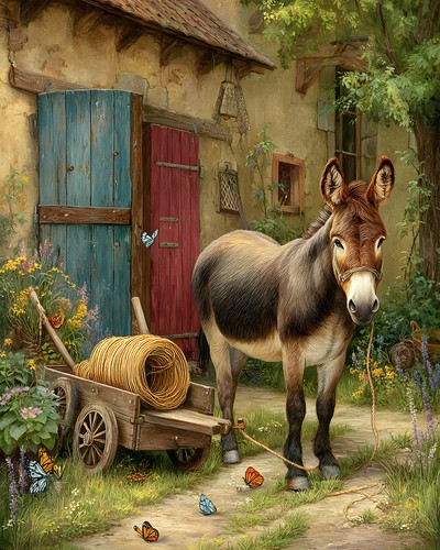 Gentle donkey with - gentle, in