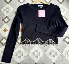 Ladies sexy diamonté hem