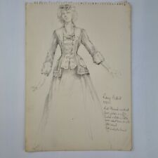 Michael Stennett Unsigned Pencil Drawing Concept Costume Design Riding Habit