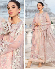 Pakistani indian Designer Embroiderd Chiffon Unstitched Suit 3 PC Shalwar Kameez