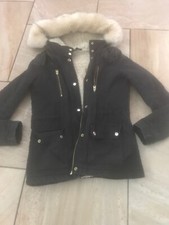 Topshop parka fur lined navy