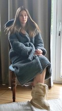 Merino Woolen Hooded Bathrobe