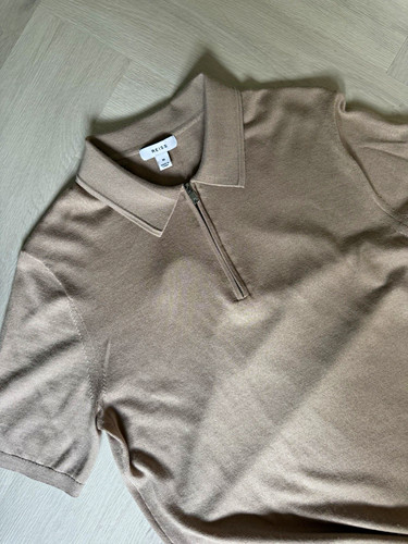Reiss men beige zip knit - beige, 1/4