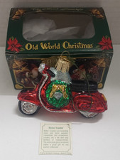 Old World Christmas ornament: red Motor Scooter