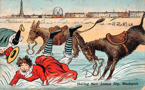 Postcard comic blackpool - postcard, old