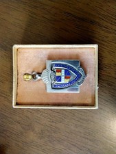 Vintage Sterling Silver Enamel Pocket Watch Fob Award Amateur Football 1938 18g
