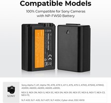 NP-FW50 Battery for Sony A6300 A6400 A6000 A5000 A3000 1100mAh 7 K&F CONCEPT