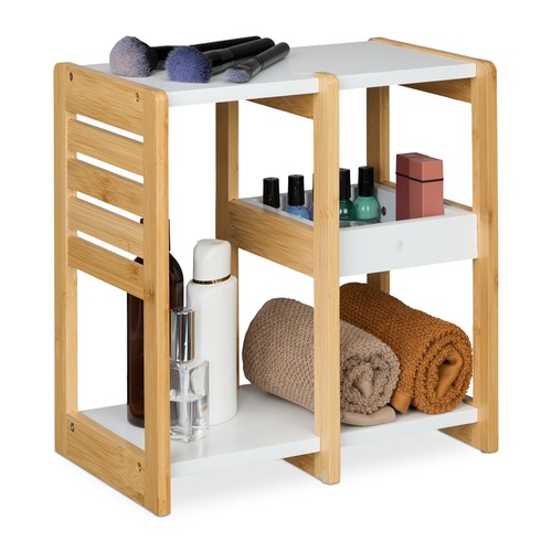 Bathroom shelf bamboo storage - shelf,