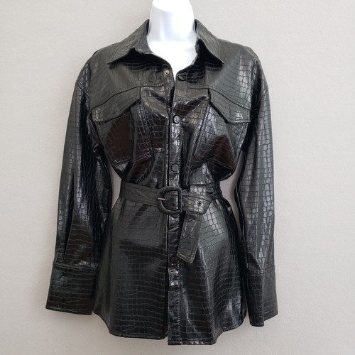 Zara black croc - embossed, vegan