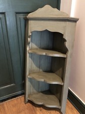 A Pine Corner Wall Display Cupboard(36 Inches Tall) Painted Bramwell Green