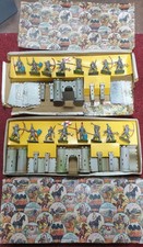 0894. 2 sets Crescent Toys Medieval Knights & tin castle for spares 