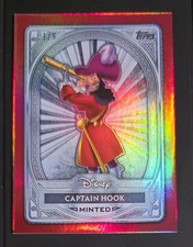 2025 Topps Disney Minted Silver Captain Hook Red Foil Alpha 1/5 SSP Rare
