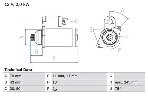 Starter motor anticlockwise - starter,