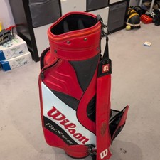 Wilson FatShaft Vintage Golf Cart Bag Red White & Black Cover & Shoulder Strap