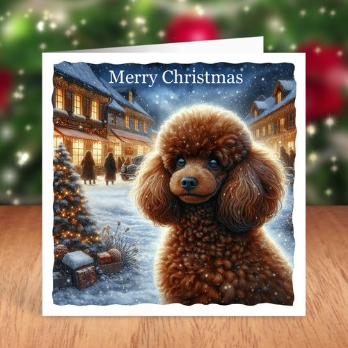 Miniature poodle dog christmas - miniature,