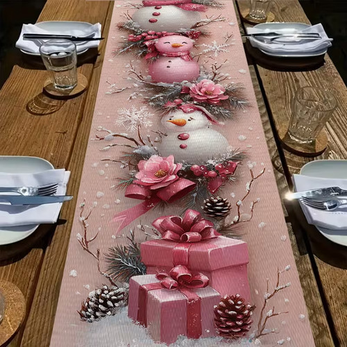 Christmas pink snowman - snowman, &