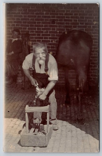 Rppc old man putting - ,