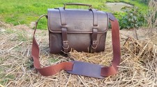 QUALITY ENGLISH BROWN USED HANDMADE LEATHER 250+ CARTRIDGE BAG SHOOTING SHOTGUN